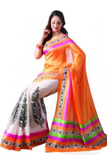 Sunaina Printed Cotton Sari Sunaina Printed Cotton Sari